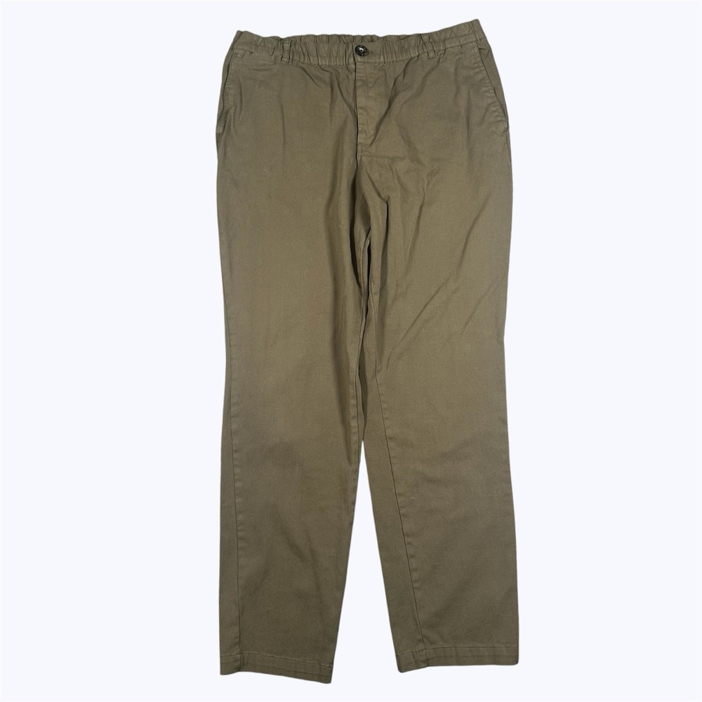 COVE USA Pants Mens 36x29 Green Elastic Waist Stretch Canvas Cotton Chino EUC